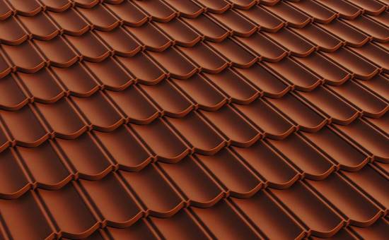 Композитная черепица рядовая AeroDek Уникум, бесшумный, цвет Терракота (32)