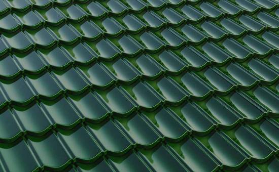 Композитная черепица рядовая AeroDek Уникум, цвет Зеленый глянец (64)